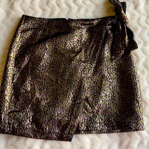 Express gold mini skirt